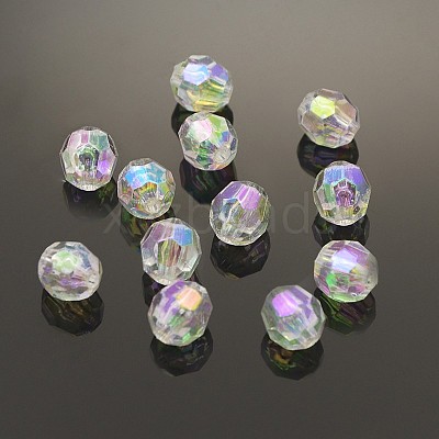Eco-Friendly Transparent Acrylic Beads TACR-PL642-8mm-22-1