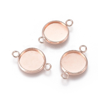 201 Stainless Steel Cabochon Connector Settings STAS-F191-15RG-D-1