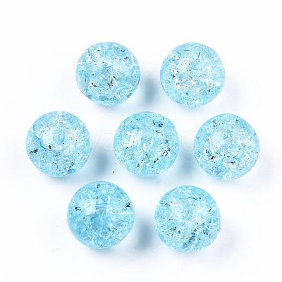 Transparent Crackle Acrylic Round Beads Strands CCG-R002-12mm-04-1