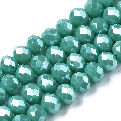 Electroplate Glass Beads Strands EGLA-A034-P10mm-A03-1