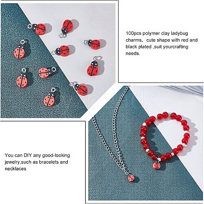 100Pcs Handmade Polymer Clay Charms CLAY-FH0001-12-1