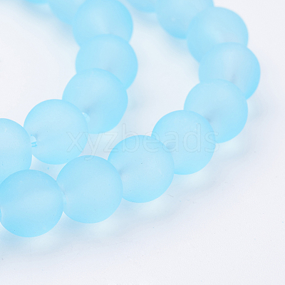 Baking Paint Transparent Glass Bead Strands X-GLAA-S031-8mm-21-1