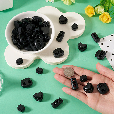100Pcs 4 Styles Plastic Cord Locks FIND-TA0010-22-1