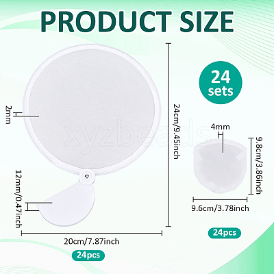 Nylon Foldable Flying Disc or Fan with Storage Bag Assortment AJEW-WH0696-154A-1