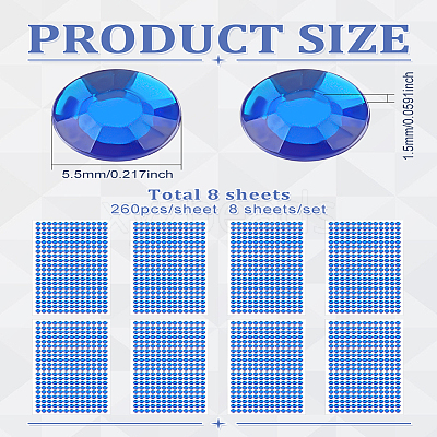 8 Sheets Acrylic Rhinestone Sticker DIY-LP0001-20-1