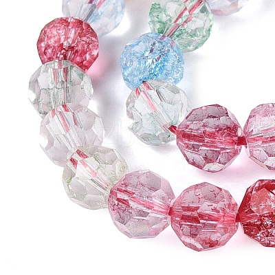 Crackle Transparent Glass Beads Strands GLAA-N068-06A-14-1