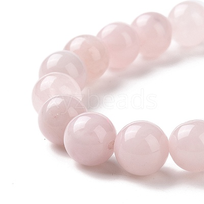 Natural Rose Quartz Bead Stretch Bracelets X-BJEW-K212-C-045-1