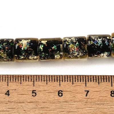 Handmade Dichroic Foil Glass Beads Strands DICH-U001-09B-1