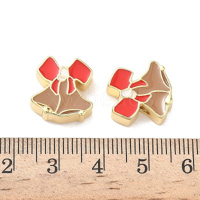 Christmas Brass Enamel Beads KK-I474-G21-1