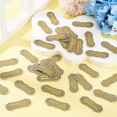 40Pcs PU Leather Craft Label Tags DIY-TADJ0001-22E-1