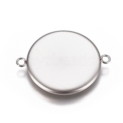 Tarnish Resistant 304 Stainless Steel Cabochon Connector Settings X-STAS-G127-14-20mm-P-1