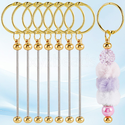 10Pcs Iron Bar Beadable Keychain Clasps AJEW-SC0003-89G-1