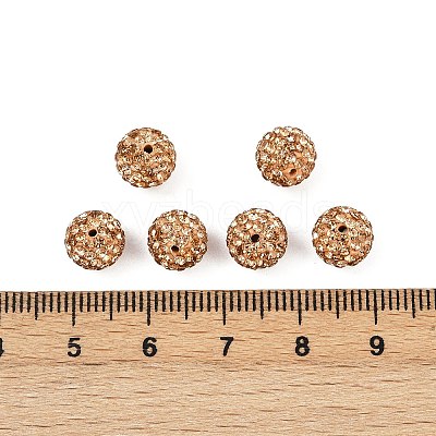 Round Polymer Clay Czech Glass Rhinestone Beads RB-D289-8mm-362-1