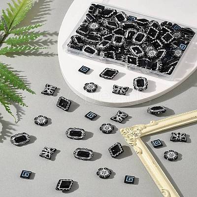 100Pcs 5 Styles Opaque Acrylic Beads OACR-FS0002-06-1