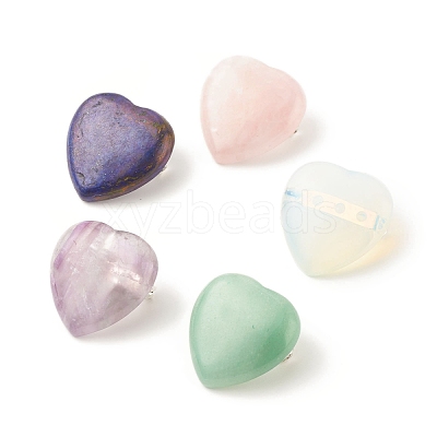 Gemstone Heart Lapel Pin JEWB-BR00073-1