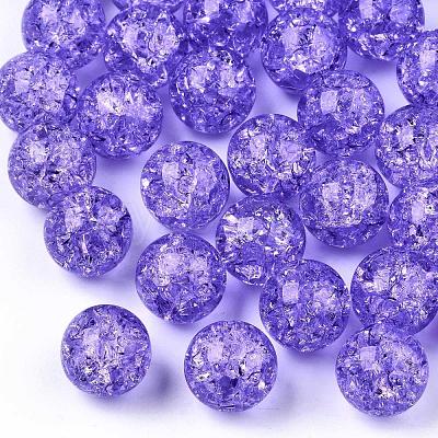 Transparent Crackle Acrylic Round Beads Strands CCG-R002-12mm-06-1