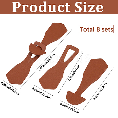 8Pcs 1-Hole PU Leather Buttons FIND-GF0008-82B-1
