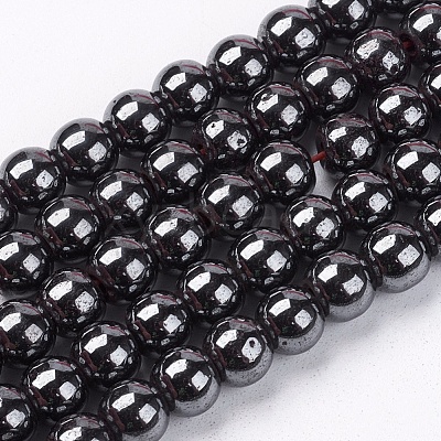 Magnetic Synthetic Hematite Beads Strands X-G-Q893-6mm-1