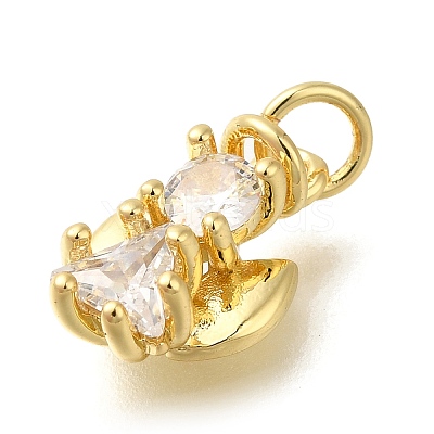 Rack Plating Brass with Cubic Zirconia Pendants KK-Z086-20G-1
