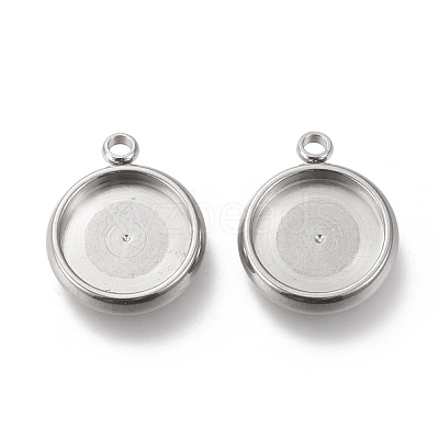 Non-Tarnish 304 Stainless Steel Pendant Cabochon Settings STAS-I162-01D-P-1