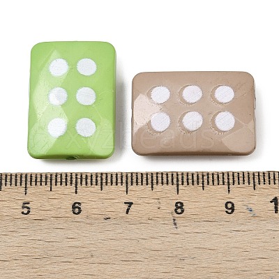 Opaque Printed Acrylic Beads OACR-G055-05-1