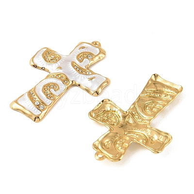 304 Stainless Steel Enamel Rhinestone Big Pendants STAS-L314-09G-03-1
