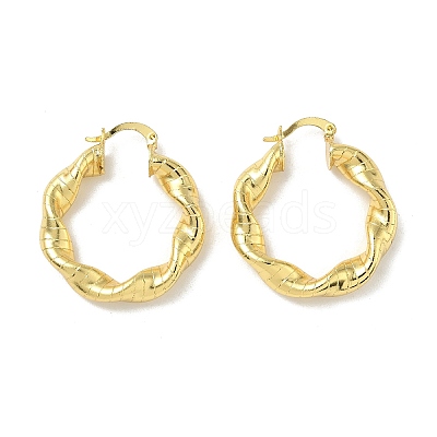 Brass Hoop Earrings EJEW-P264-A13-G-1