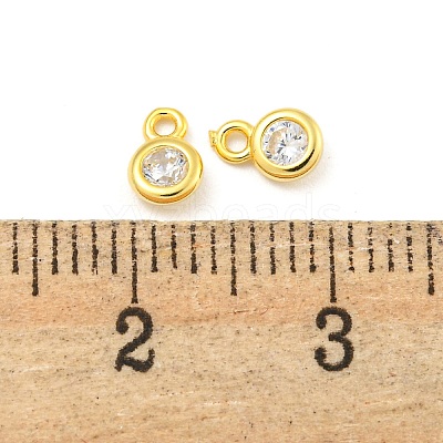 925 Sterling Silver Pave Clear Cubic Zirconia Flat Round Charms STER-B005-01G-1