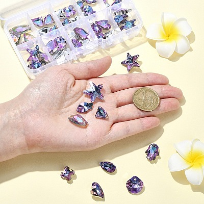 49Pcs 10 Style Electroplate Glass Charms GLAA-YW0003-48-1