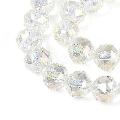 Electroplate Transparent Glass Round Beads Strands EGLA-T029-8mm-12T-17-1