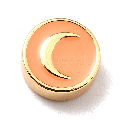 Brass Enamel Beads KK-D068-01G-RS-1