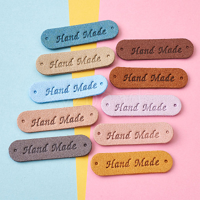 Microfiber Leather Labels DIY-TA0003-15-1
