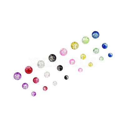 1920Pcs 3 Style Spray Painted Crackle Glass Beads CCG-CJ0001-04-1