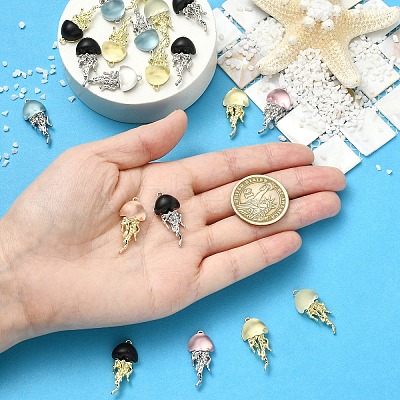 10Pcs 2 Colors Rack Plating Alloy Pendants FIND-YW0011-29-1