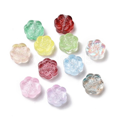 Transparent Spray Painted Glass Beads GLAA-I050-02-1