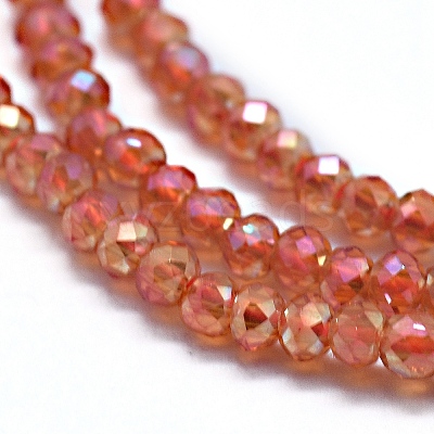 Electroplate Glass Beads Strands GLAA-F079-A-FR18-1
