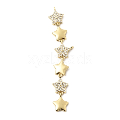 Brass Micro Pave Cubic Zirconia Big Pendants KK-C164-01D-G-1
