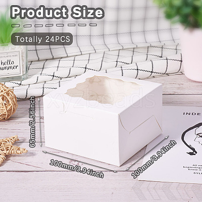 Square Paper Biscuit Boxes with Lace Edged Square Clear Window CON-TAC0001-12A-01-1