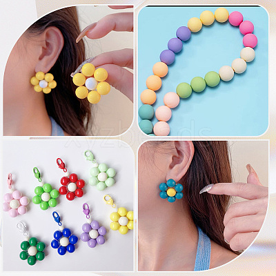 120Pcs 8 Colors Opaque Acrylic Beads MACR-PA0001-10-1