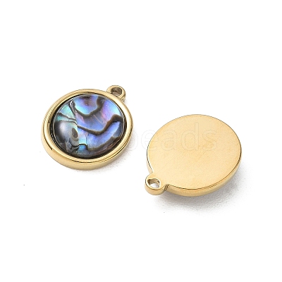 Natural Paua Shell Pendants SA-CBA11D7-10B-G-1