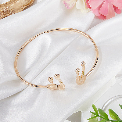 1Pcs Alloy Arm Cuff Bangles for Women AJEW-GF0010-92G-02-1