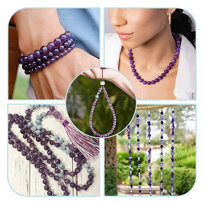2 Strands 2 Colors Natural Amethyst Beads Strands G-TA0002-62-1