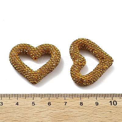 Heart Shape Polymer Clay Rhinestone Beads CLAY-NH0001-09A-04-1