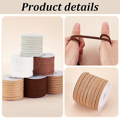 6 Rolls 6 Colors Faux Suede Cord LW-PH0002-30C-1