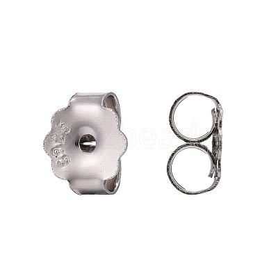 Rhodium Plated 925 Sterling Silver Friction Ear Nuts STER-L063-09P-1