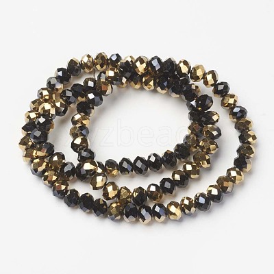 Electroplate Opaque Glass Beads Strands X-EGLA-A034-P1mm-O01-1