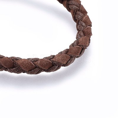 Braided Leather Cord Bracelets BJEW-F347-10-1