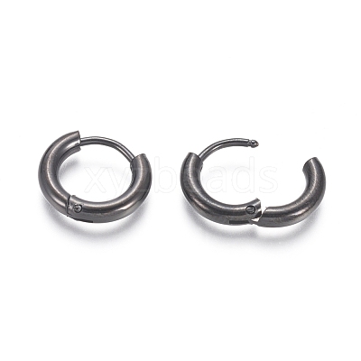 304 Stainless Steel Huggie Hoop Earrings EJEW-F111B-13mm-B-1