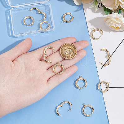 12Pcs 201 Stainless Steel Hoop Earrings STAS-UN0056-85-1