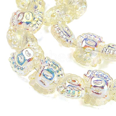 Electroplate Baking Paint Transparent Glass Beads Strands GL-CBA17FF-01K-1